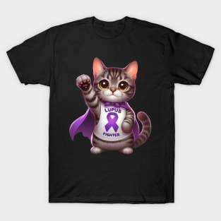 Feline Warrior: Cute Cat Lupus Fighter T-Shirt